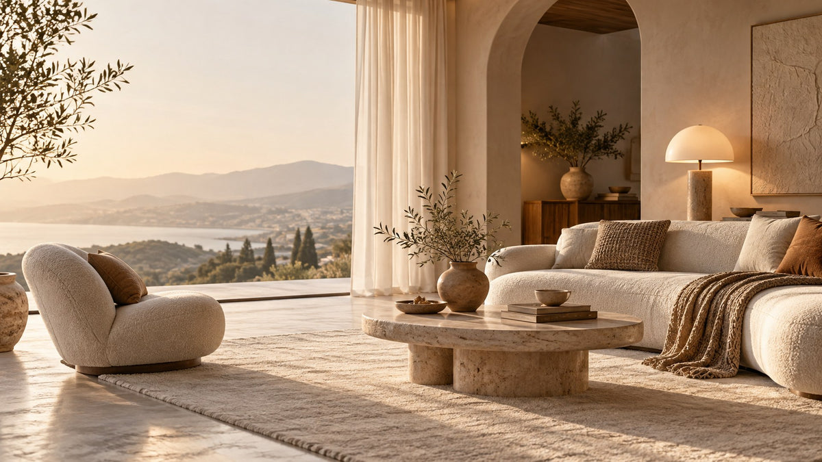 Avenria Living premium warm neutral living room hero